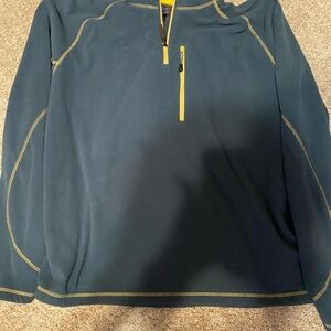 Men's RailRiders Blue and Yellow Quarter-Zip Jacket XXL Good con